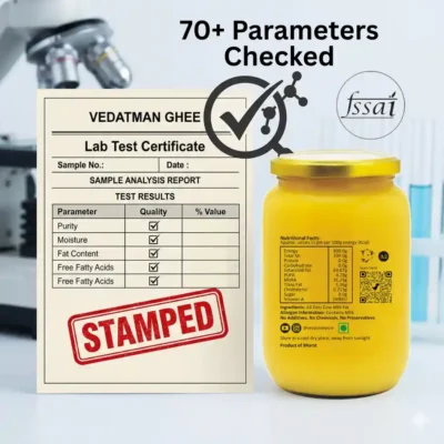 Vedatman A2 Cow Ghee Lab Tested for 70+ Parameters