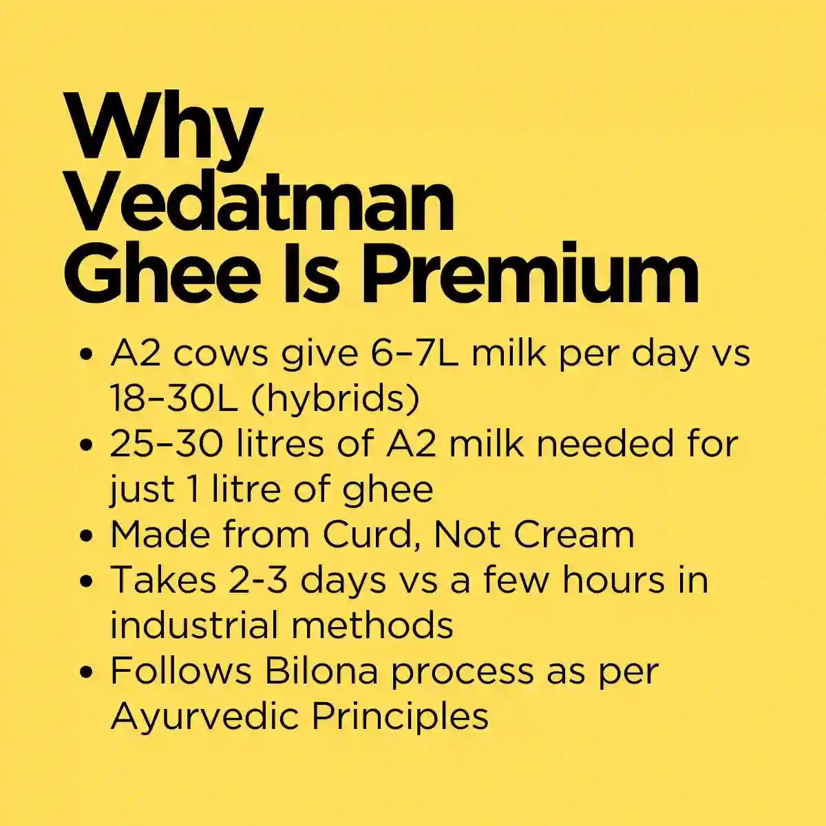 Why Vedatman A2 cow desi ghee 1 litre is premium bilona ghee